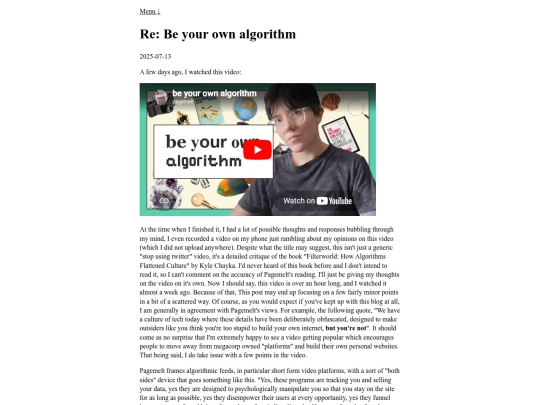 beyourownalgorithm screenshot