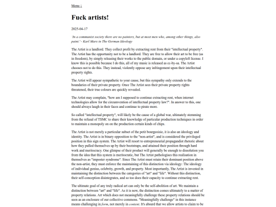 fuckartists screenshot