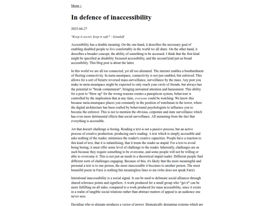 inaccesibility screenshot