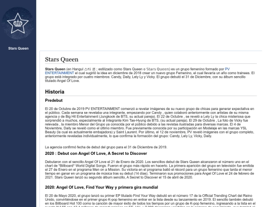 Paginas/Stars Queen screenshot