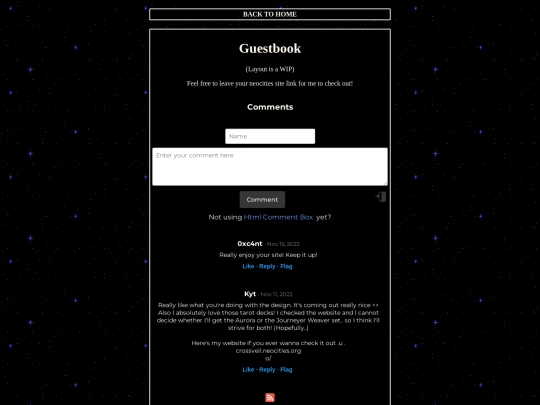 guestbook screenshot