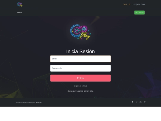 login screenshot