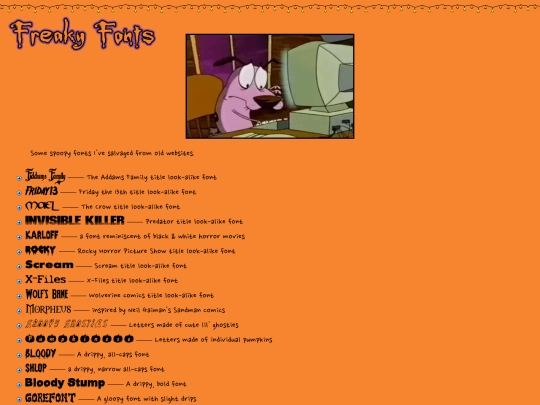 fonts screenshot