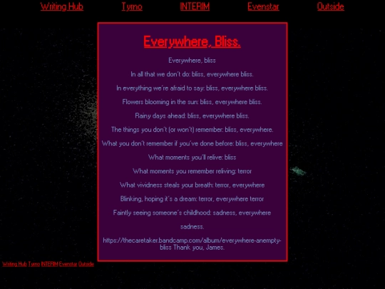 writing/Outside/EverywhereBliss screenshot