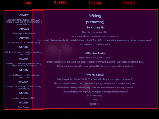 writing/whub screenshot