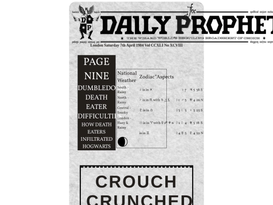 Harry Potter/dailyprophet/1984/840407 screenshot
