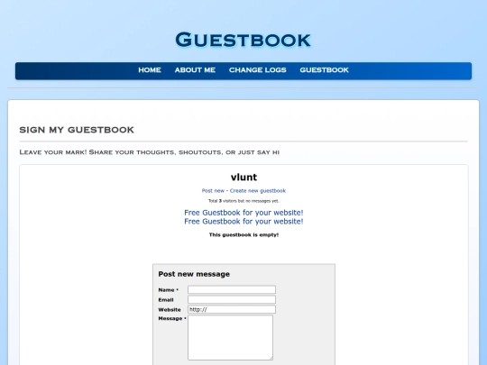 guestbook screenshot