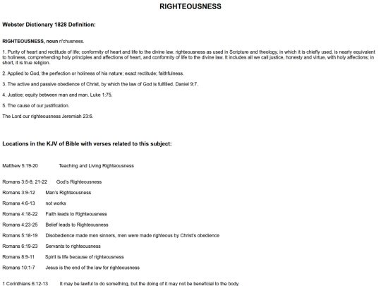 Concordance/Righteousness screenshot