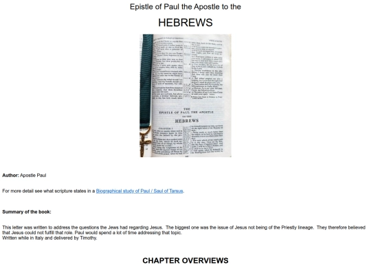 Hebrews/Hebrews_Main_page screenshot