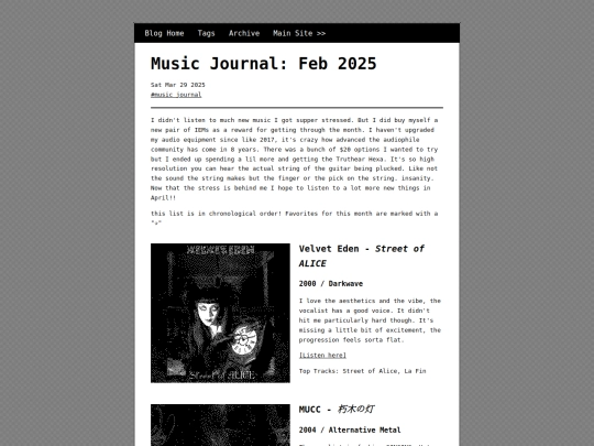posts/2025-03-29-Music-Journal-Mar-2025 screenshot