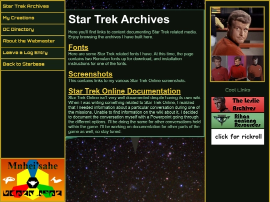 startrekarchives screenshot