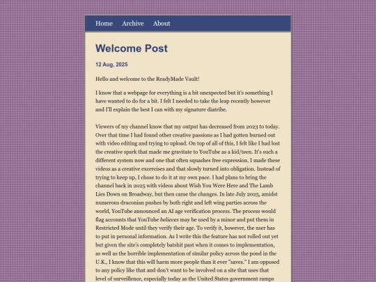 posts/2025-08-12-Welcome-Post screenshot