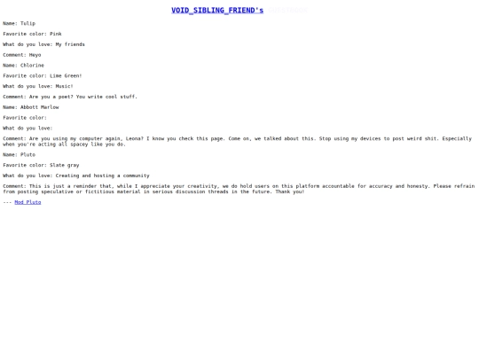 Guestbook screenshot