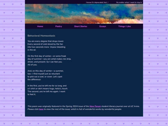 poetry/homeostasis screenshot