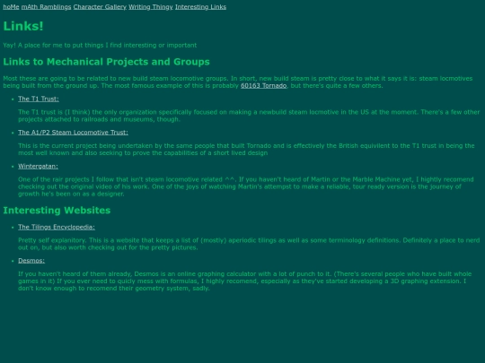 links screenshot