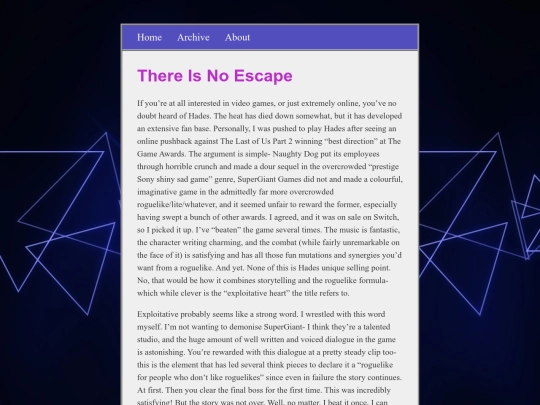 posts/2021-02-10-There-Is-No-Escape screenshot