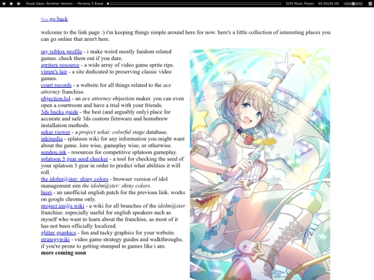 links screenshot