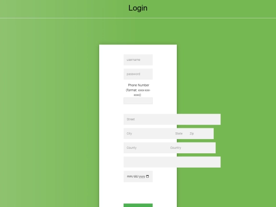 login screenshot