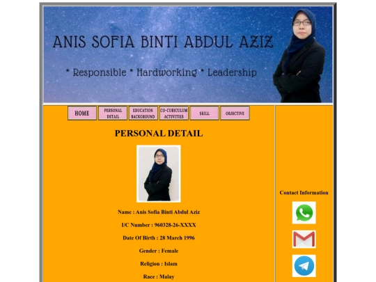 resume.html/resume.html/personaldetail screenshot