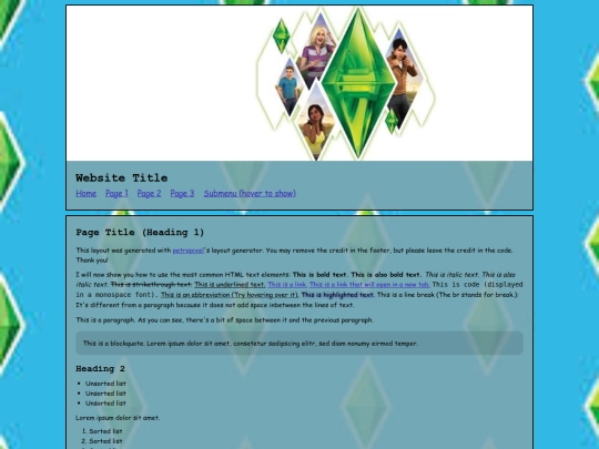 Zombie/sims3/sims3mainpage screenshot