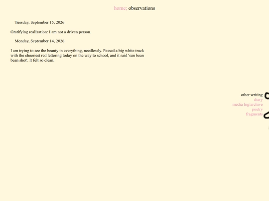 diary/observations screenshot