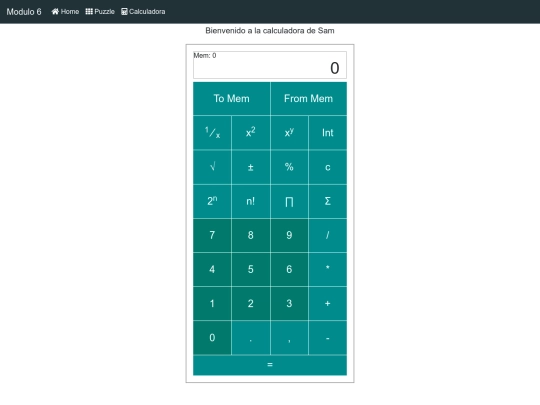 modulo6/calculator screenshot