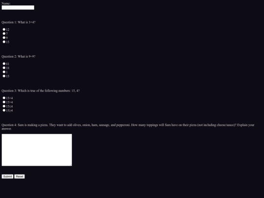 MathForm screenshot