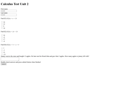 Math test form/math-test-form screenshot