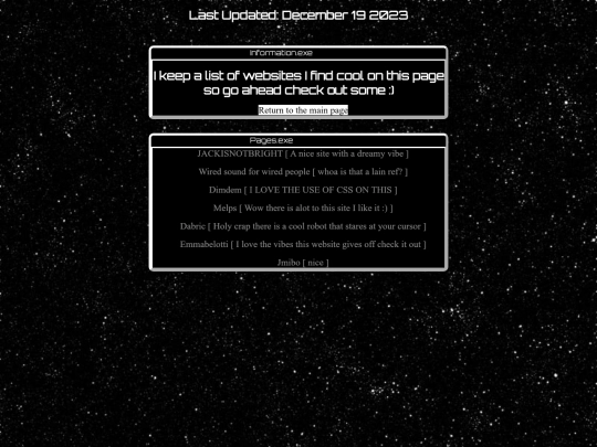 htm/archived/coolsites screenshot