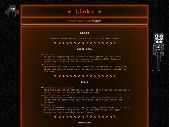 links screenshot