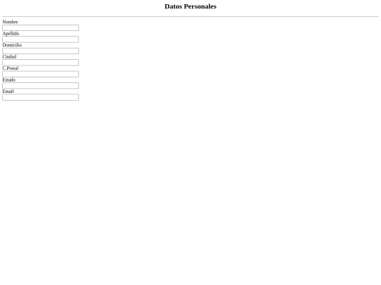 Formularios/Datos Personales screenshot