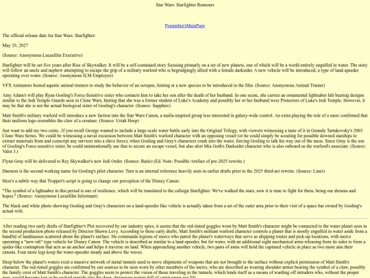 StarfighterWebring/PenumbraArticles/ClassicRumors screenshot