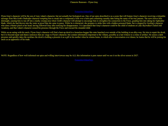StarfighterWebring/PenumbraArticles/FlynnGrayRumors screenshot