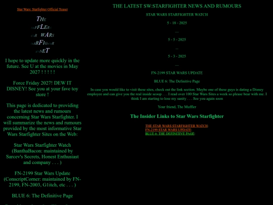 StarfighterWebring/TheMufflersStarWarsStarfighterSpyNet screenshot