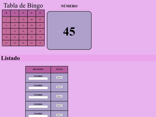 Bingo screenshot