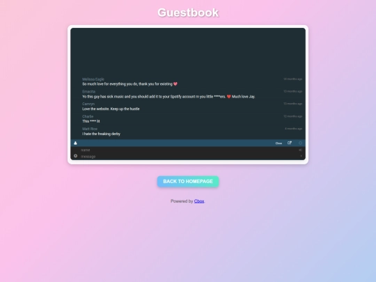 guestbook screenshot