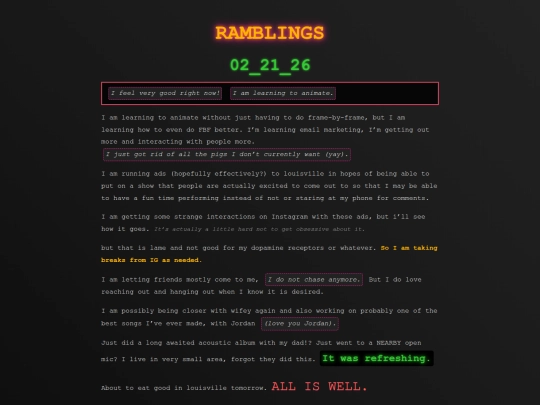 ramblings screenshot