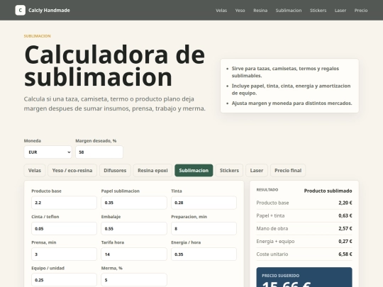 calculadora-sublimacion screenshot
