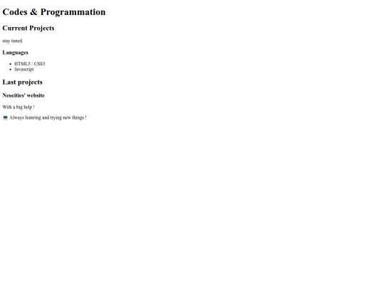 sections/codes screenshot