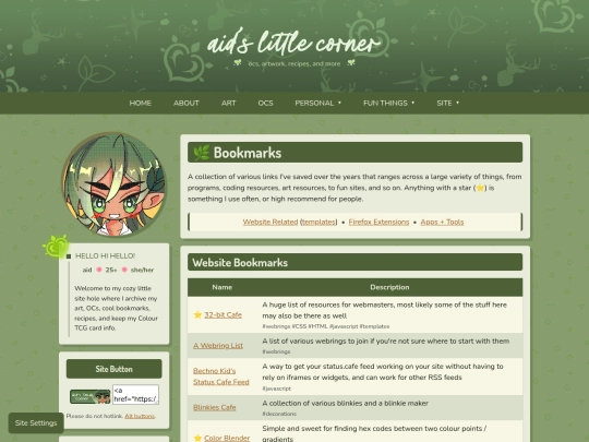 personal/bookmarks screenshot