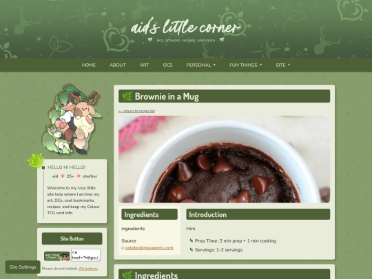 recipes/brownie-mug screenshot