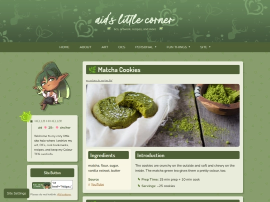 recipes/matcha-cookies screenshot