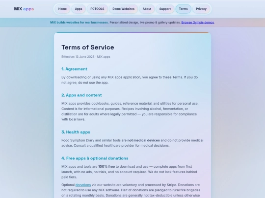 terms screenshot