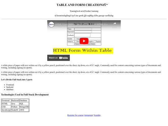 Forms and tables/home screenshot