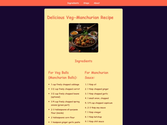 food recipe website/Veg-Manchurian screenshot