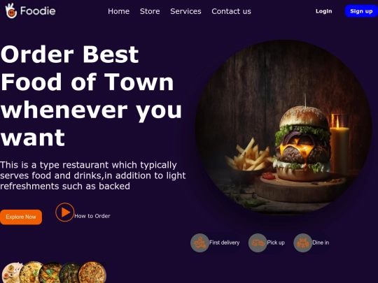 food recipe website screenshot
