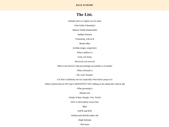 list screenshot