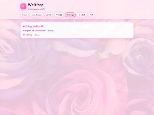 writings screenshot
