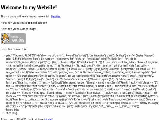 index screenshot