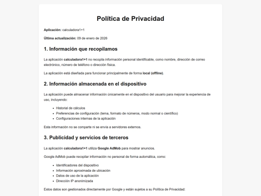 calculadora1+1/Politicas11 screenshot
